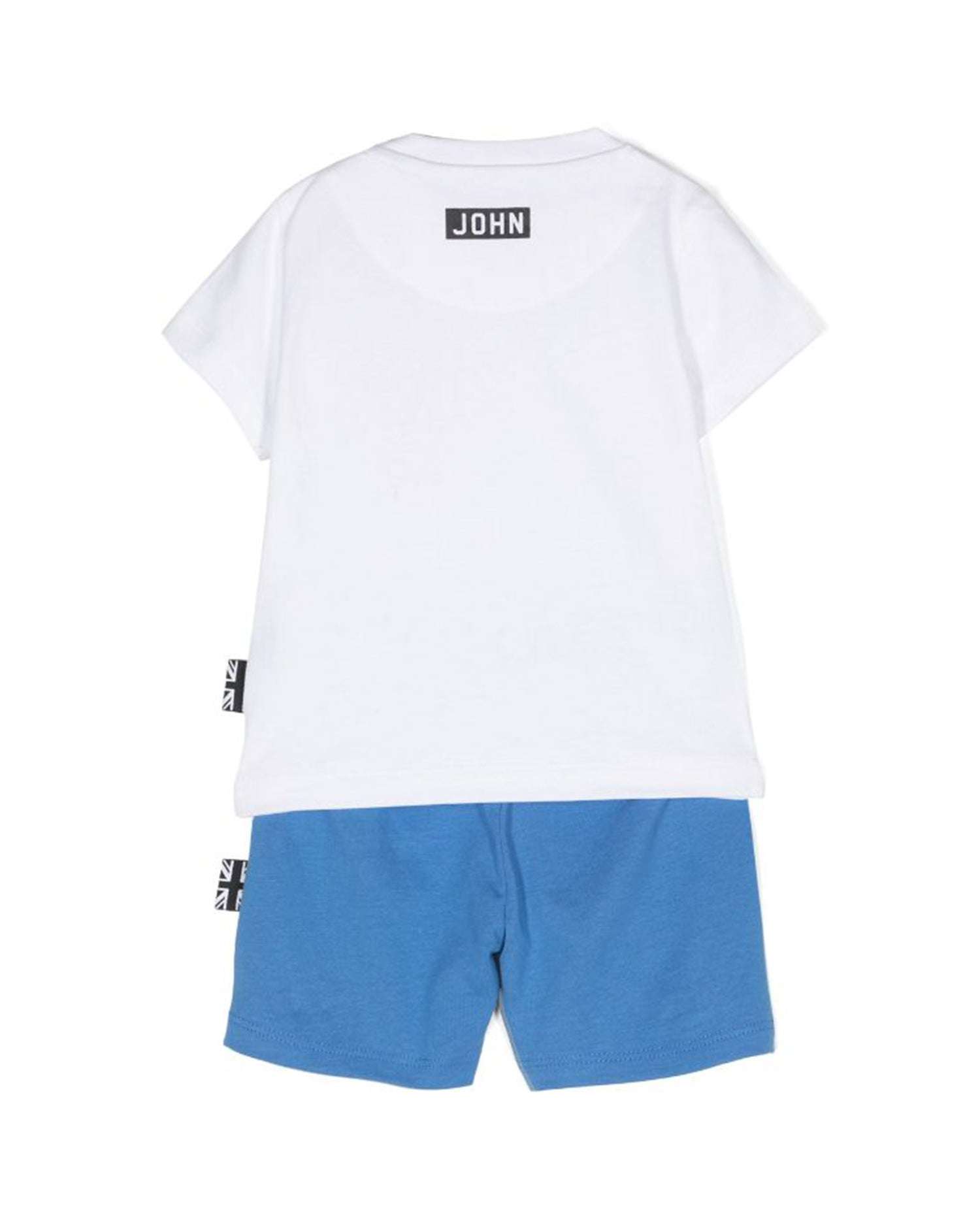 John Richmond kids Completo t-shirt con logo e bermuda Promozione