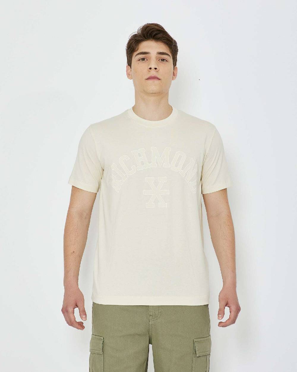 John Richmond T-shirt con logo a contrasto sul davanti Offerta