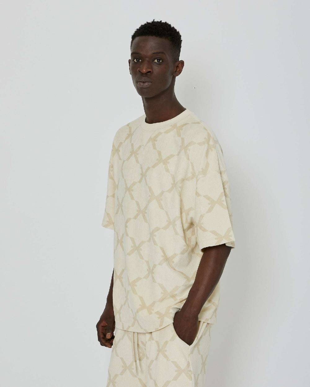 John Richmond T-shirt over con pattern ton sur ton Fino Al -60%