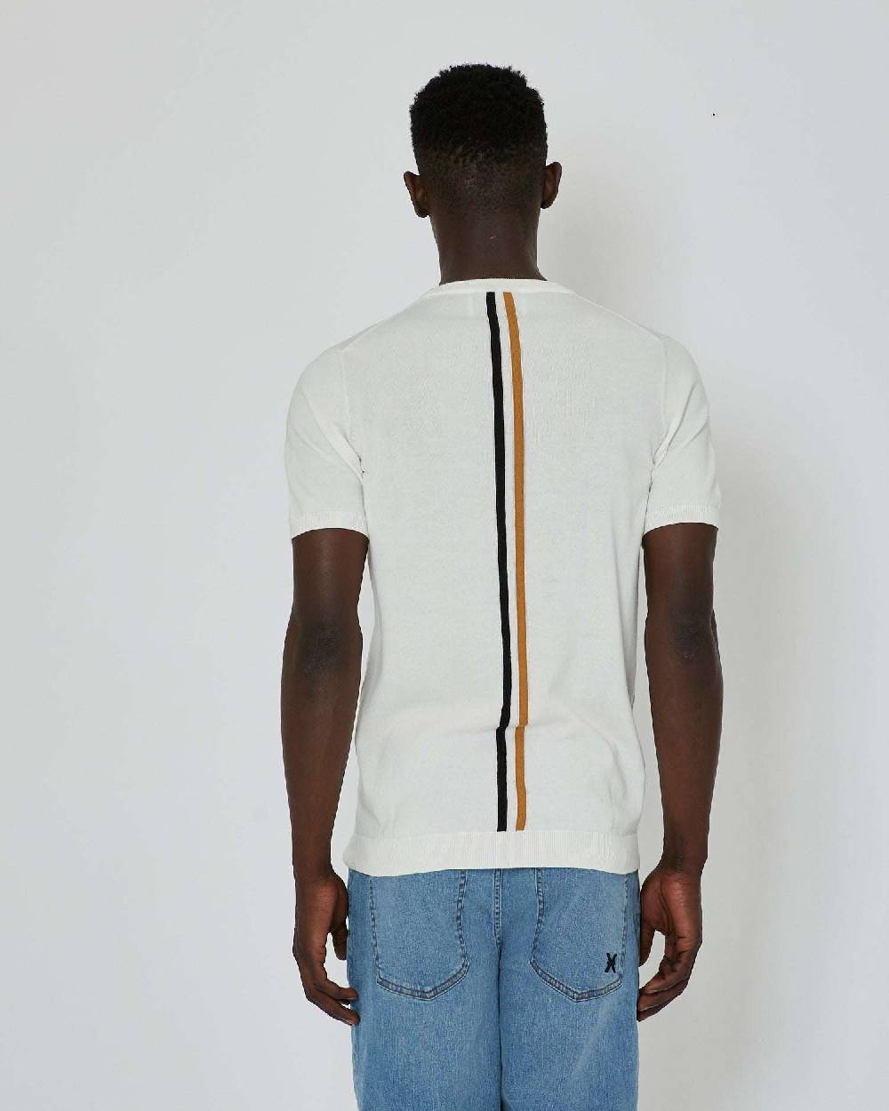 John Richmond Maglia con logo a contrasto sul davanti e banda bicolor sul retro Prezzo Ridotto