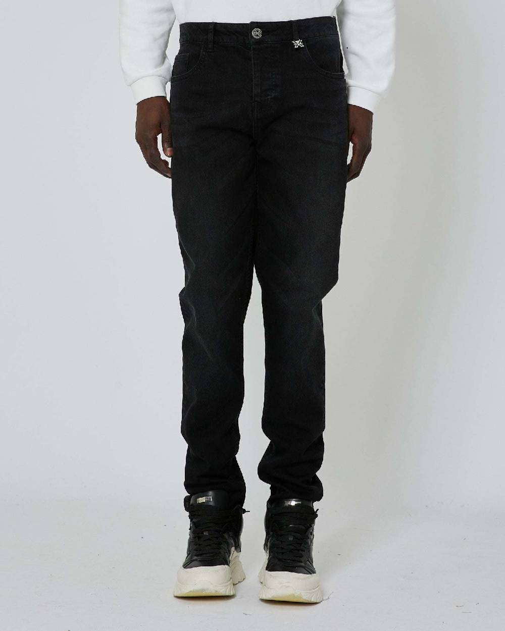 John Richmond Jeans slim fit con etichetta metallica sul davanti Sconto