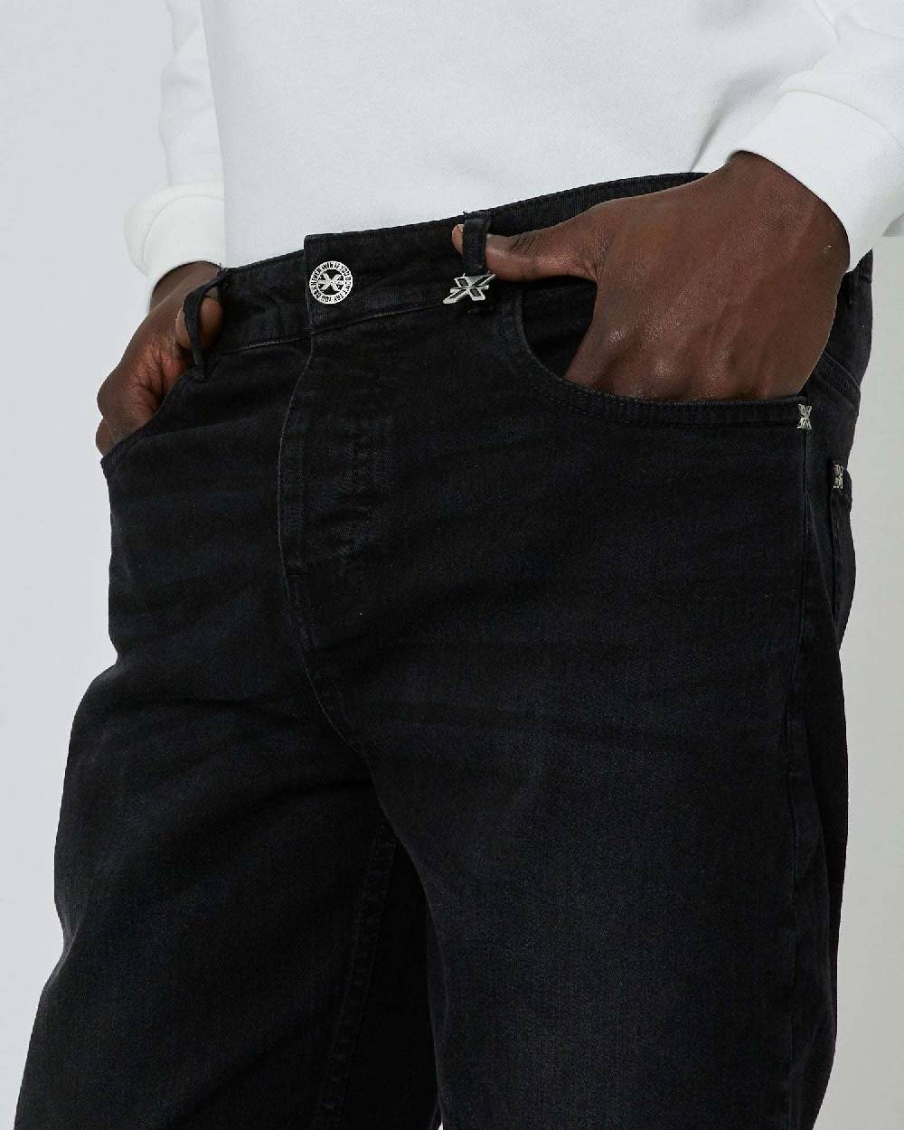 John Richmond Jeans slim fit con etichetta metallica sul davanti Sconto