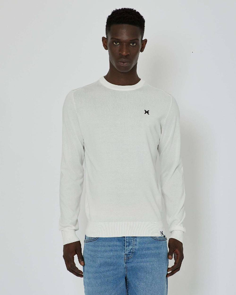 John Richmond Maglia con logo a contrasto sul davanti e banda bicolor sul retro In Vendita