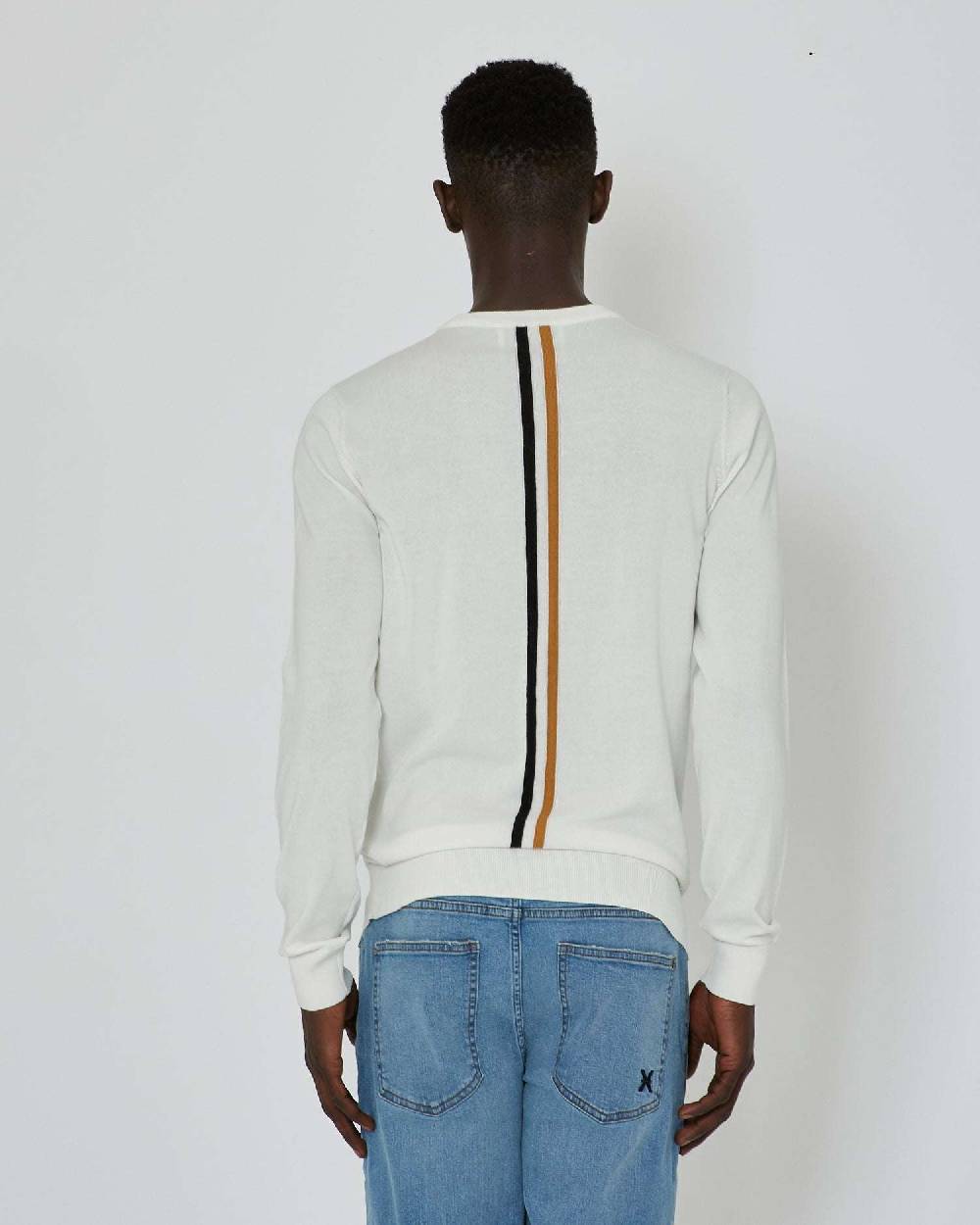 John Richmond Maglia con logo a contrasto sul davanti e banda bicolor sul retro In Vendita