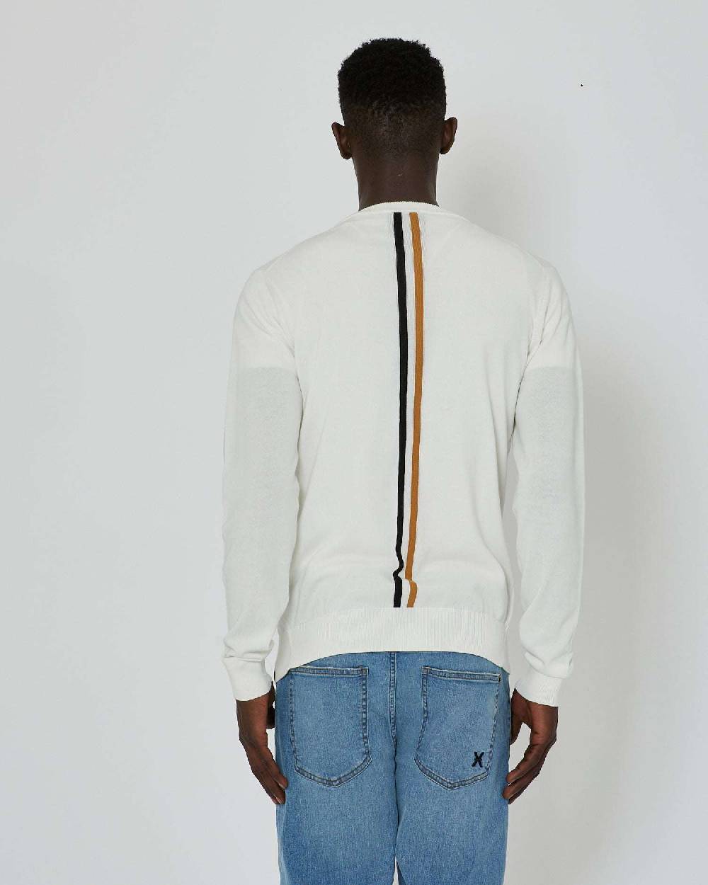 John Richmond Cardigan con logo a contrasto sul davanti e banda bicolor sul retro Saldi