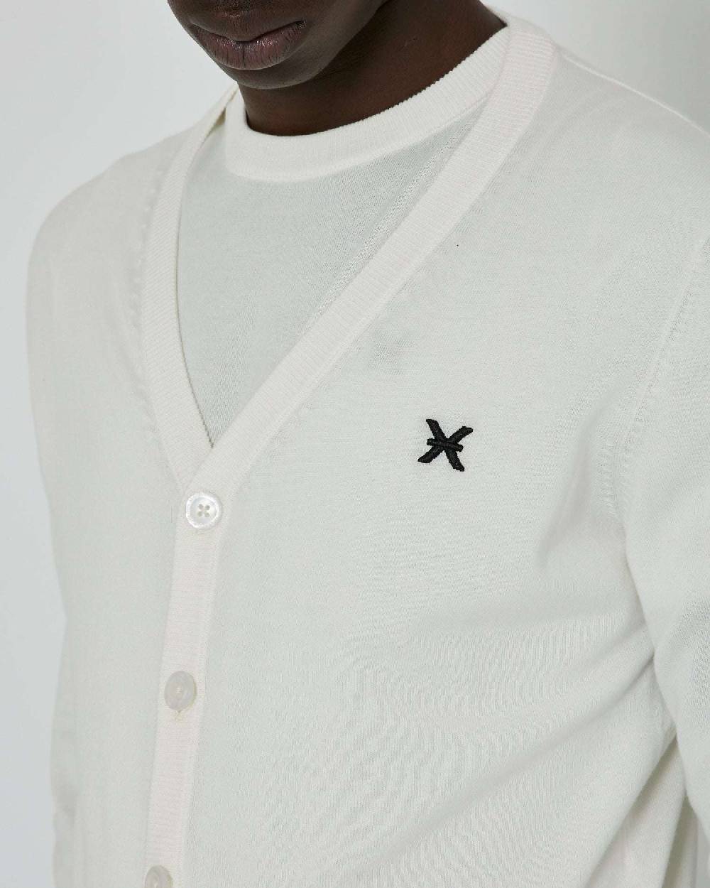 John Richmond Cardigan con logo a contrasto sul davanti e banda bicolor sul retro Saldi