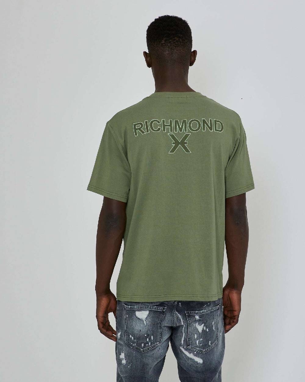 John Richmond T-shirt con stampa ricamata sul retro Hotsell