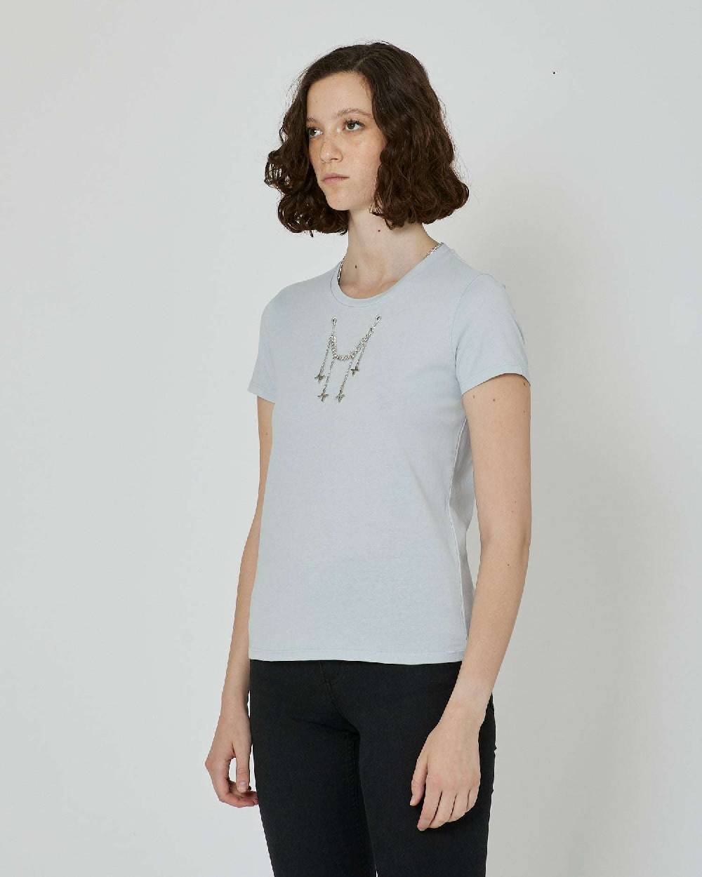 John Richmond T-shirt con catena metallica removibile Italia