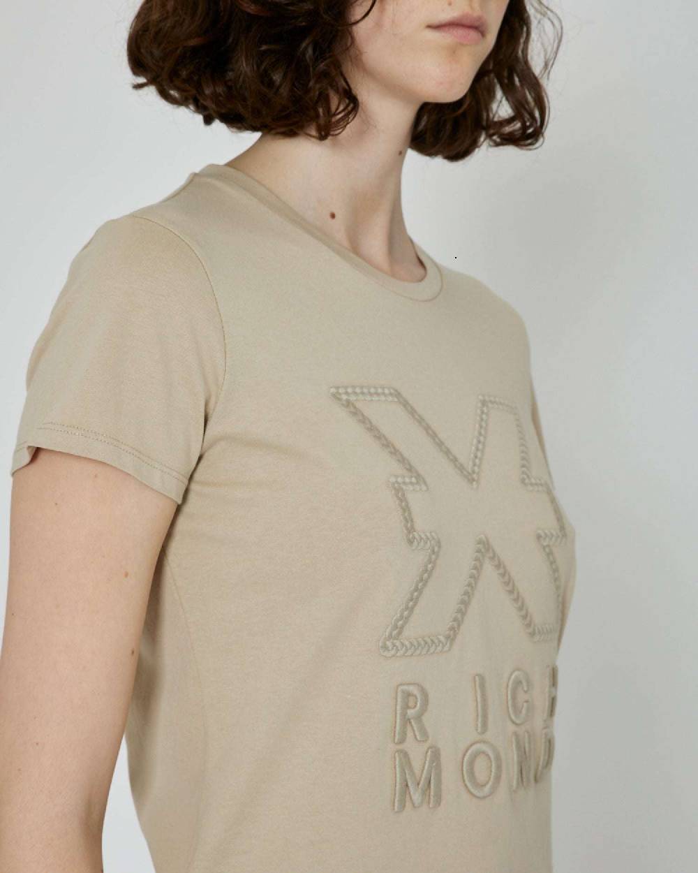 John Richmond T-shirt con stampa applicata sul davanti In Linea