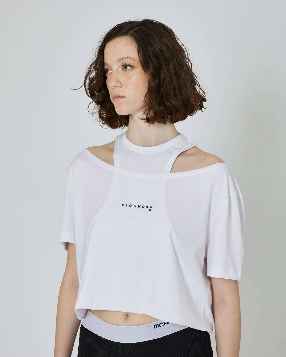 John Richmond T-shirt crop con logo stampato Fino Al -60%