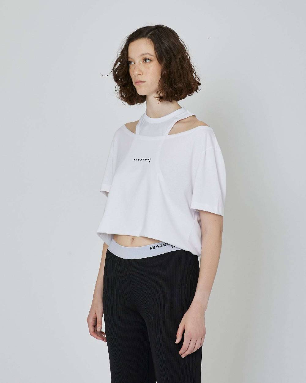 John Richmond T-shirt crop con logo stampato Fino Al -60%