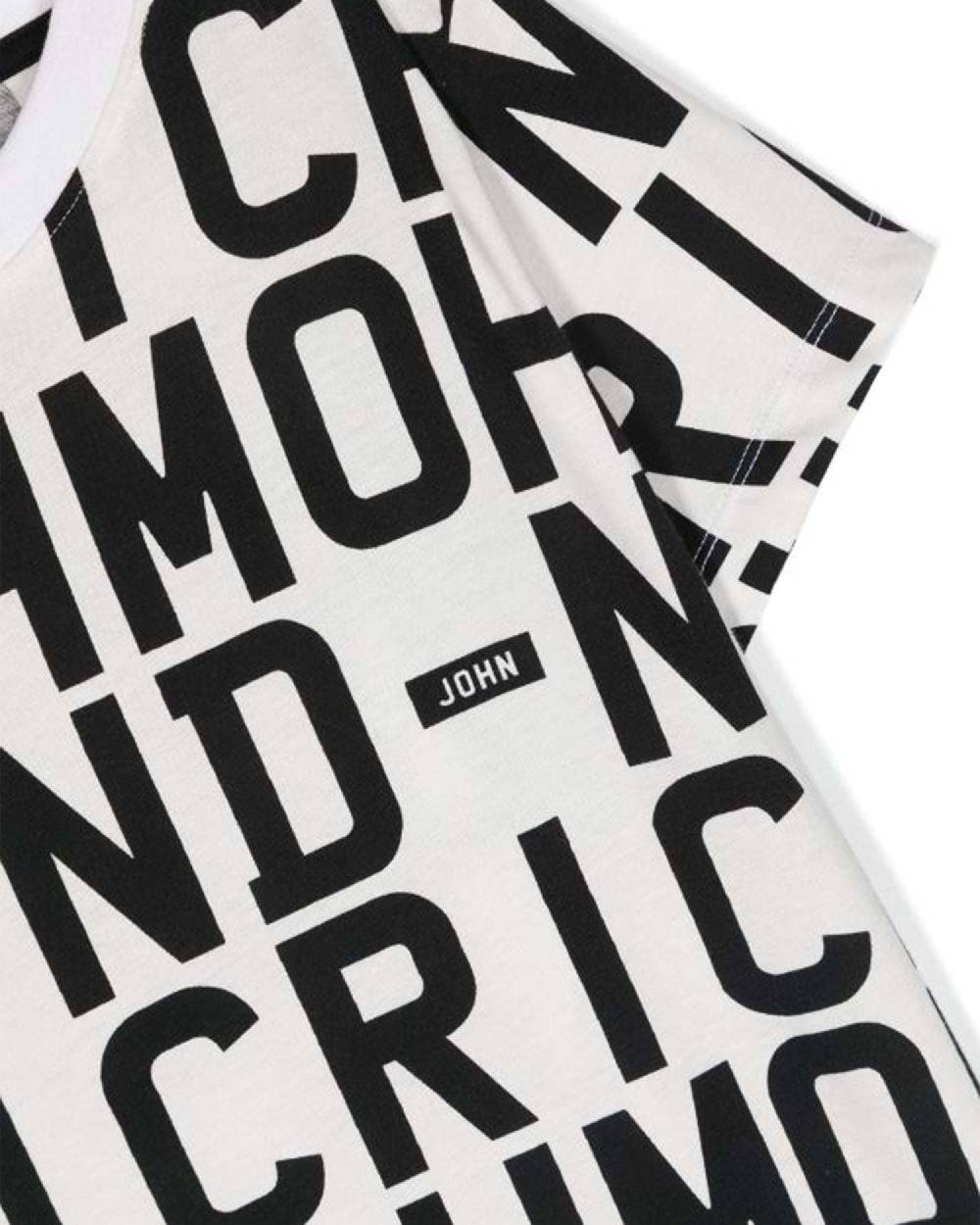 John Richmond kids T-shirt con pattern ton sur ton Nuovo