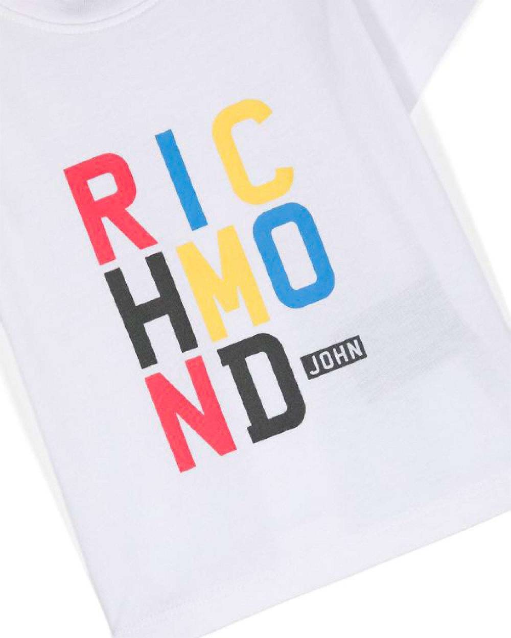 John Richmond kids T-shirt con logo sul davanti Promozione