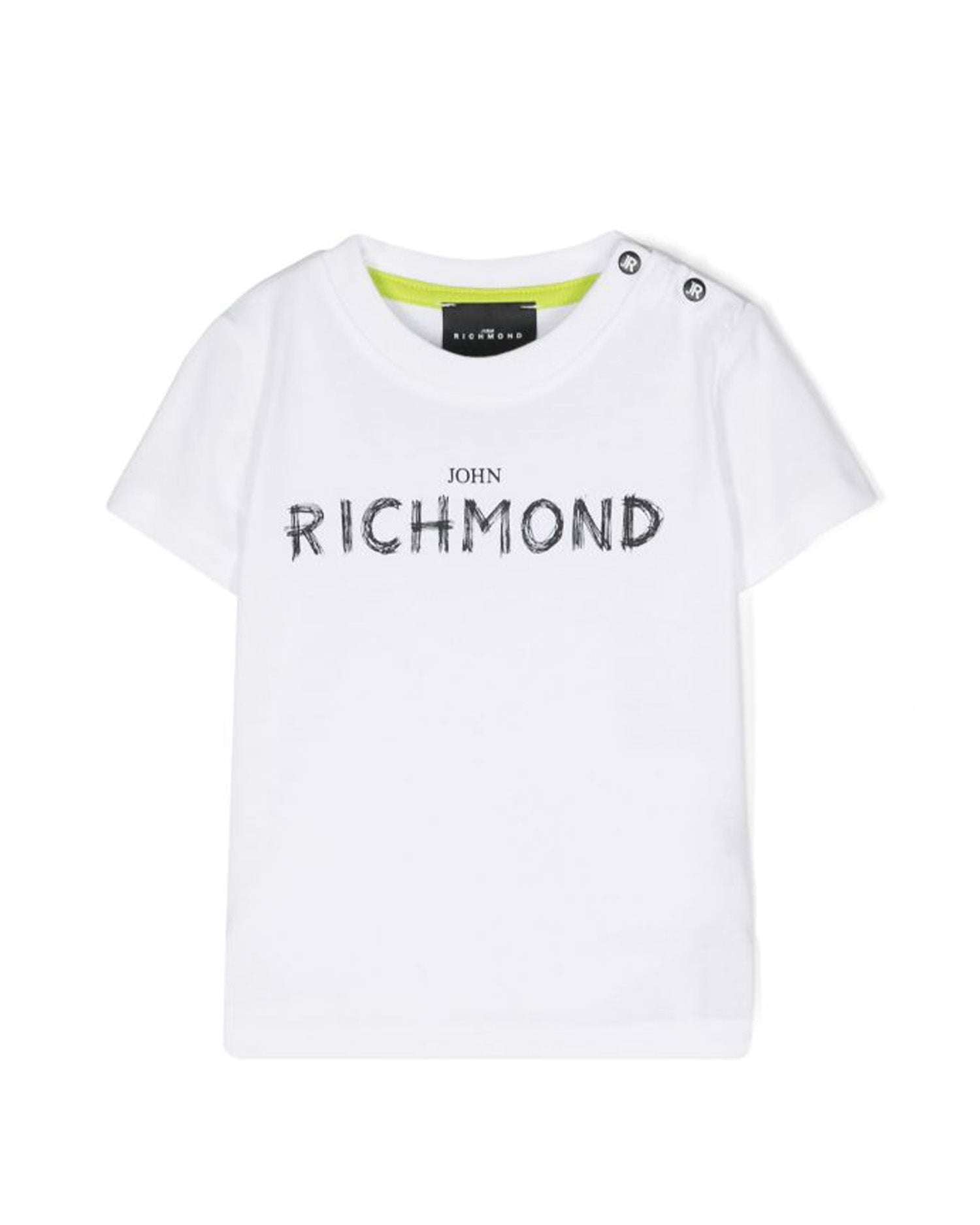 John Richmond kids T-shirt con logo sul davanti Spedizione Gratuita