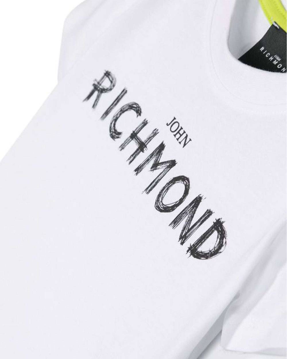John Richmond kids T-shirt con logo sul davanti Spedizione Gratuita