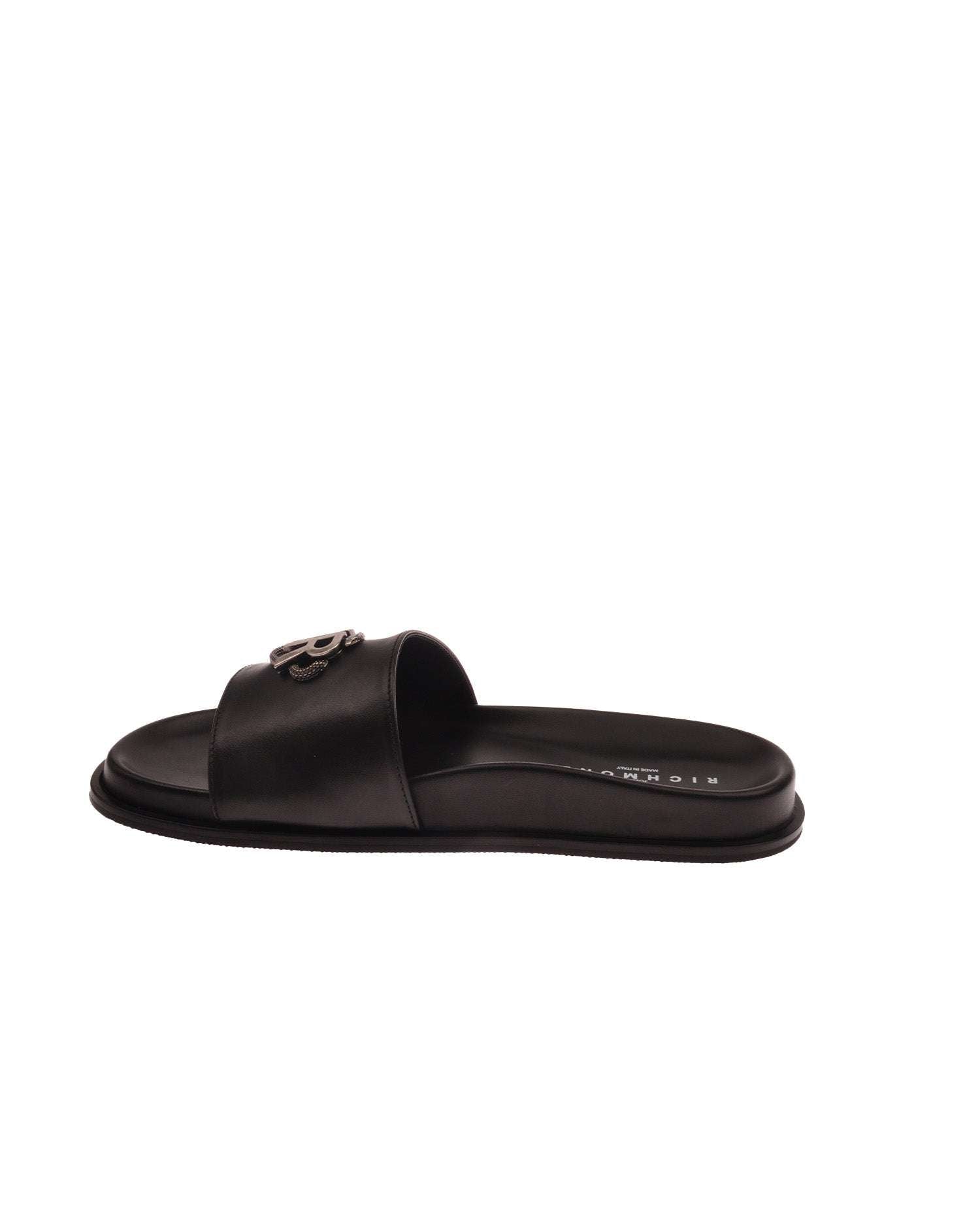 John Richmond Sandalo con fascia larga con logo JR metallico Vendita Calda