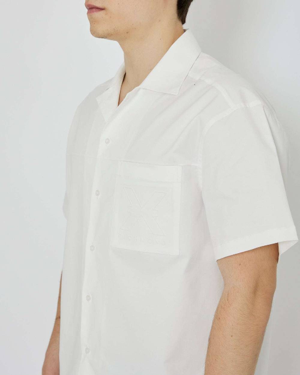 John Richmond Camicia con logo ricamato tone sur tone sul davanti Pezzi Unici