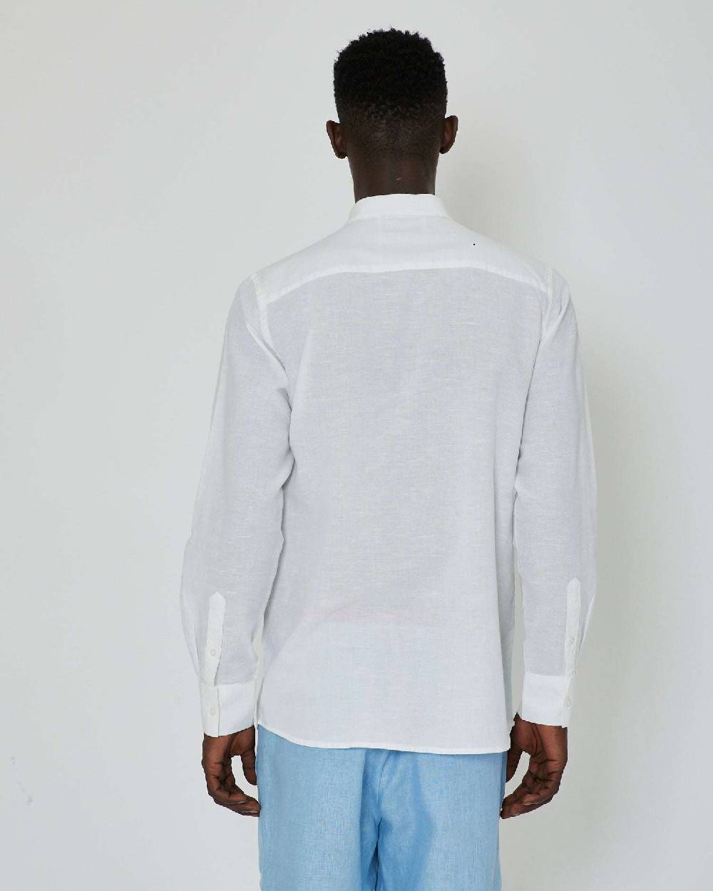 John Richmond Camicia basic in lino con placca metallica sul davanti Negozi Online