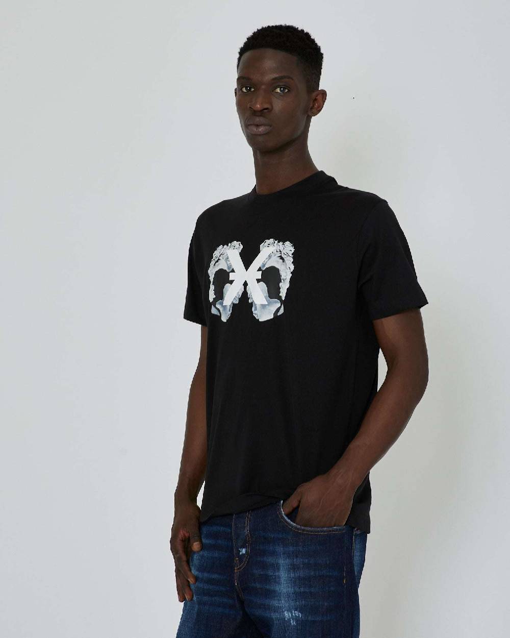John Richmond T-shirt con grafica stampata sul davanti Prezzo Ridotto