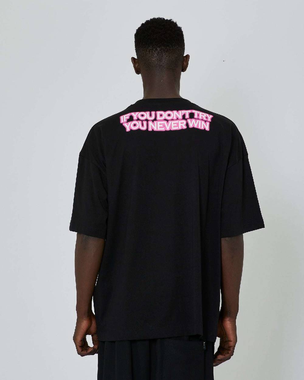 John Richmond T-shirt con grafica applicata sul retro e logo impresso sul davanti Outlet