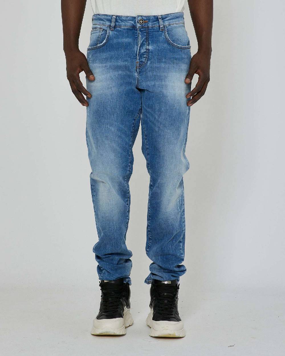John Richmond Jeans slim con lavaggio bleaching Saldi Di Fabbrica