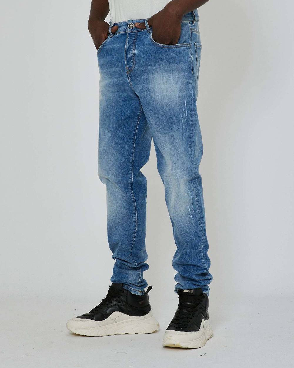 John Richmond Jeans slim con lavaggio bleaching Saldi Di Fabbrica