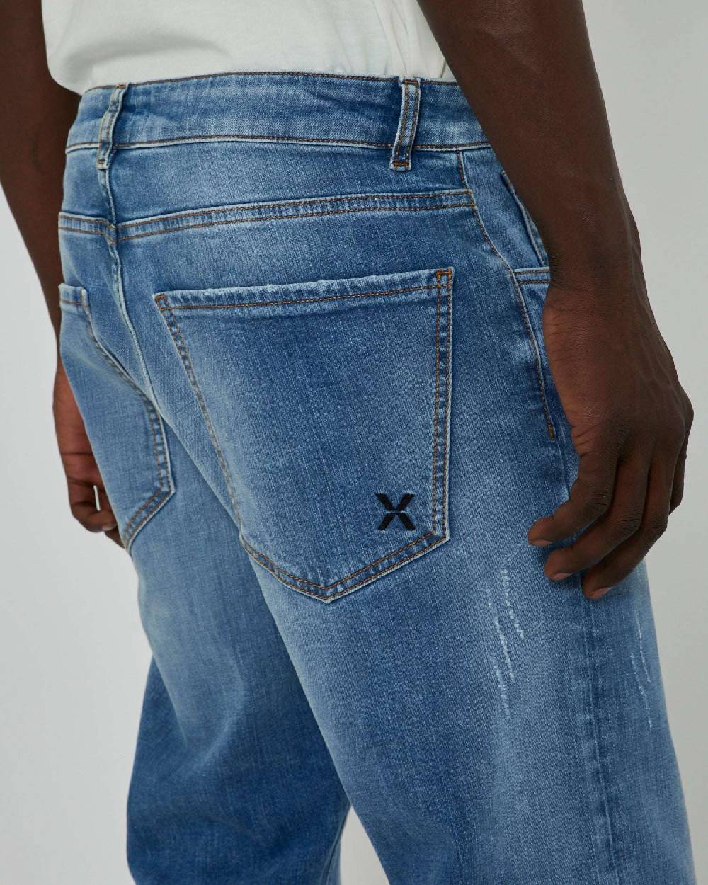 John Richmond Jeans slim con lavaggio bleaching Saldi Di Fabbrica