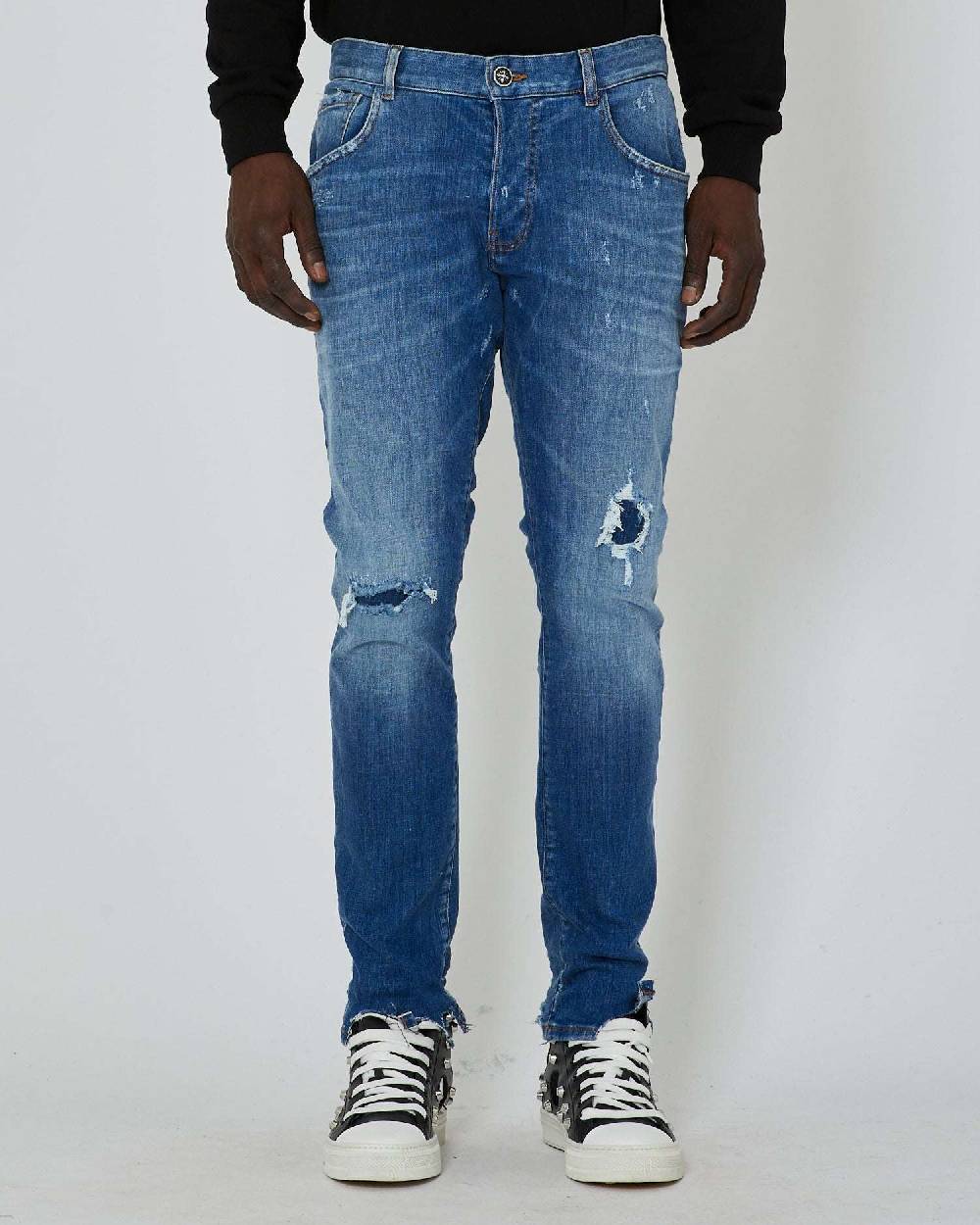 John Richmond Jeans slim con strappi sul davanti Moda