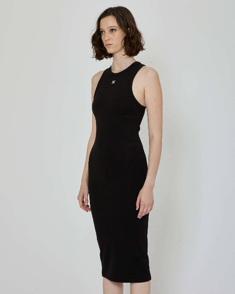 John Richmond Abito midi con logo frontale In Linea