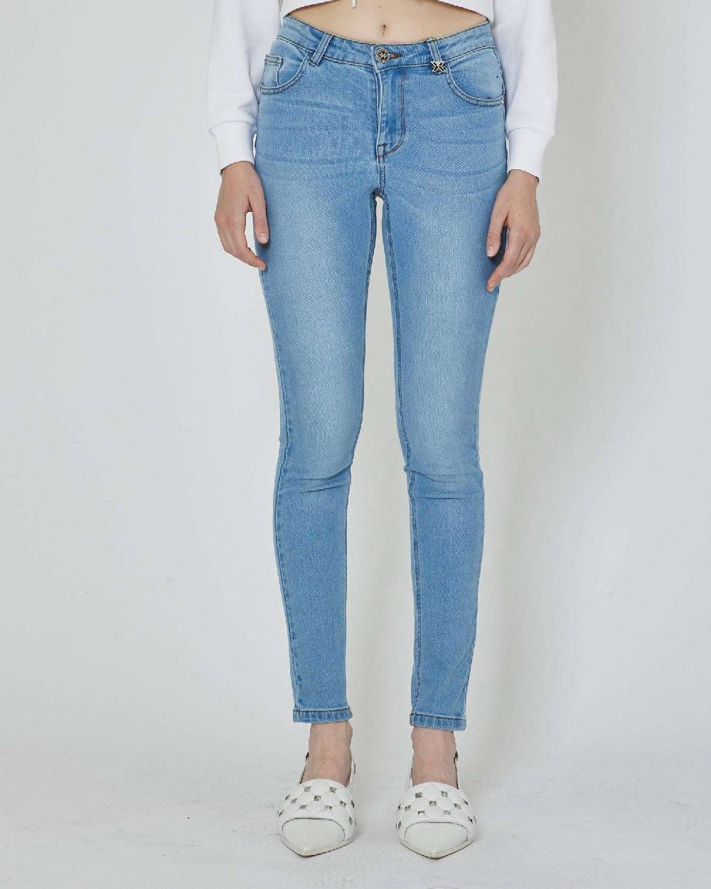 John Richmond Jeans slim con logo ricamato sul retro Acquista Ora