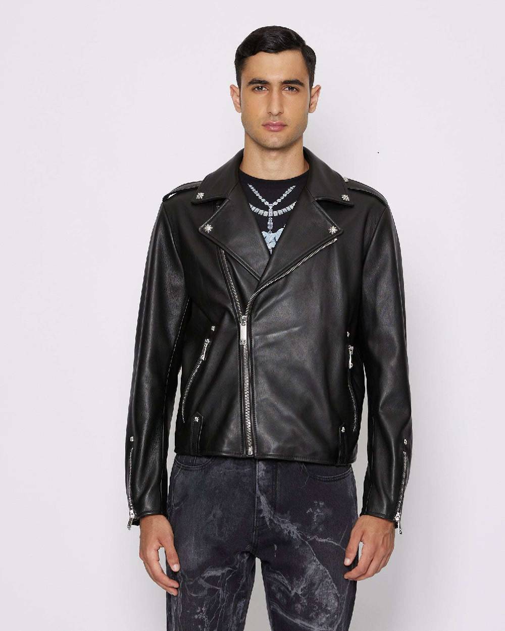 John Richmond Bomber genderless in 100% pelle Sconto di tempo limitato