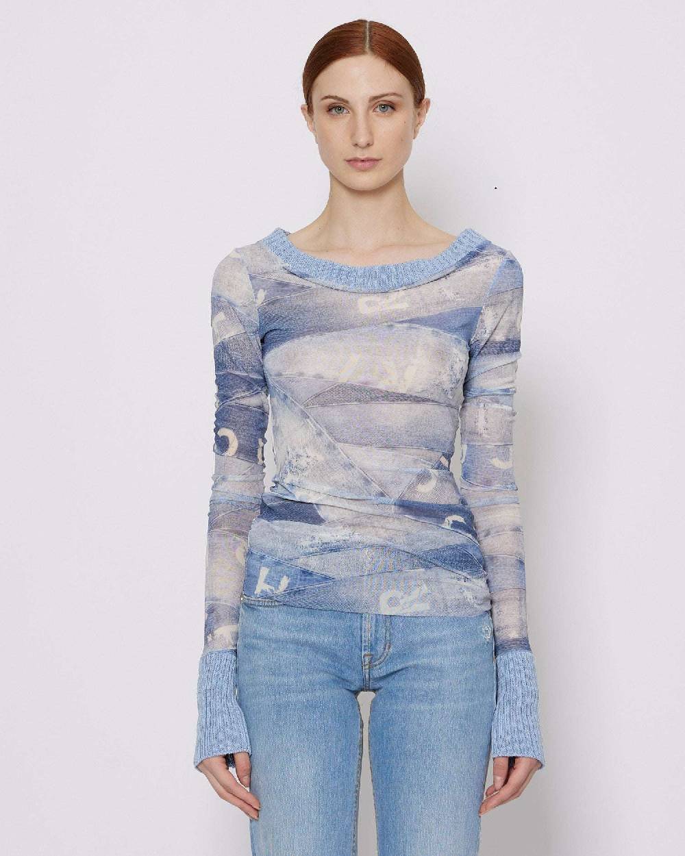 John Richmond Top in denim Saldi Di Fabbrica