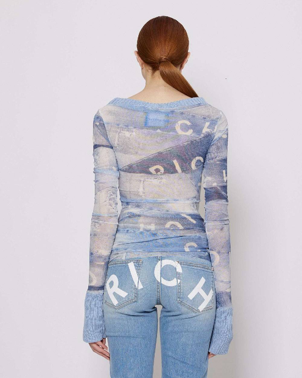 John Richmond Top in denim Saldi Di Fabbrica