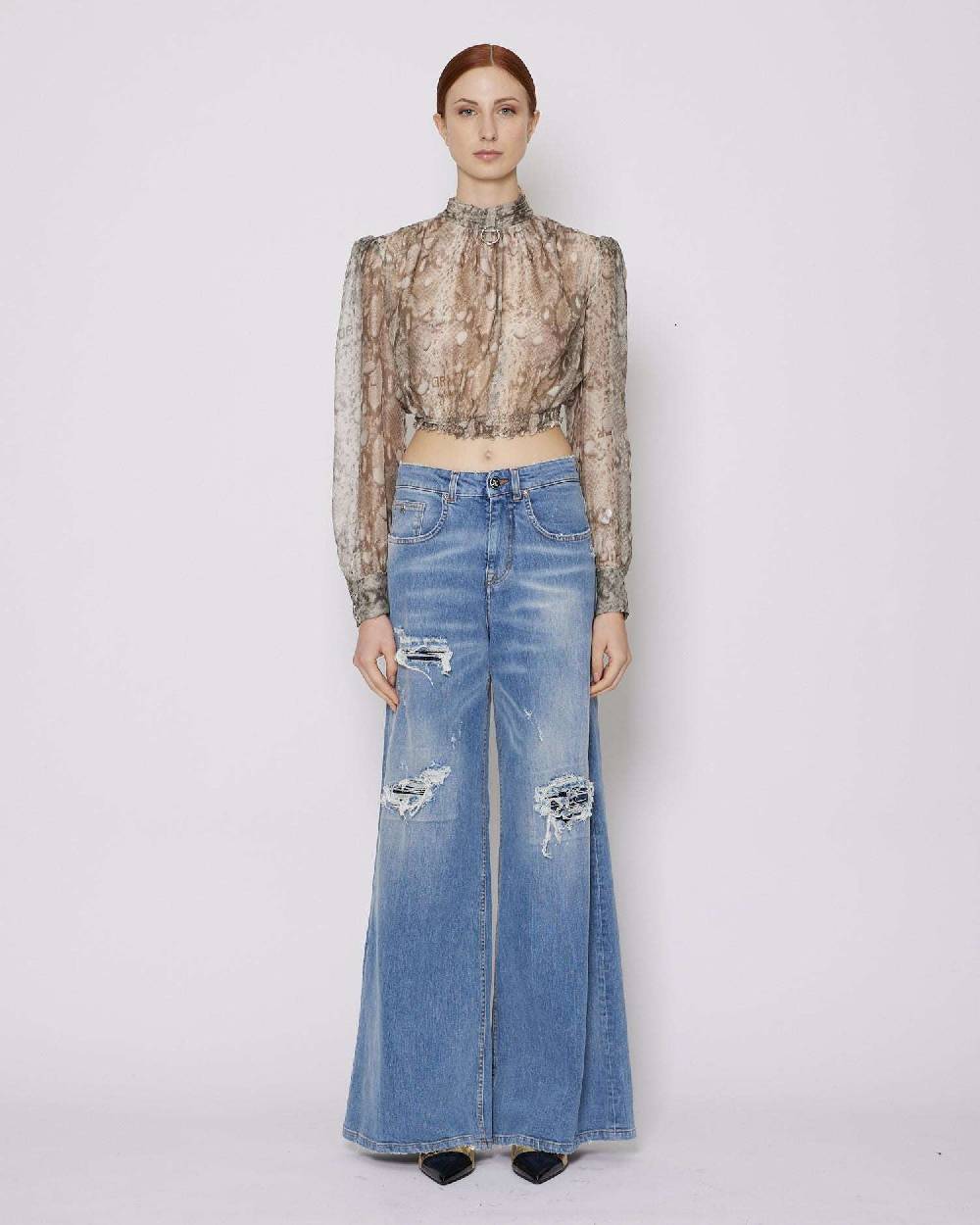 John Richmond Blusa crop con pattern Black Friday