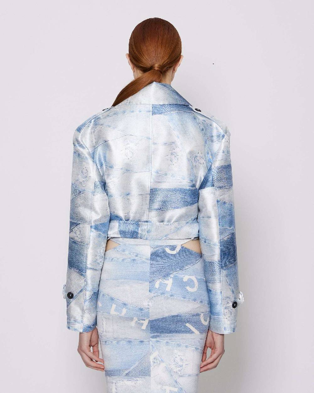 John Richmond Trench crop doppiopetto con pattern Offerta Anniversario