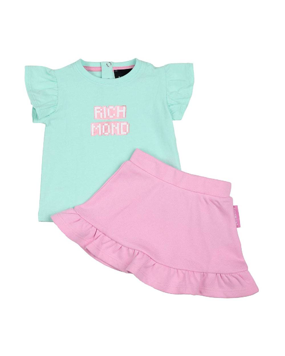John Richmond kids Completo t-shirt e minigonna con volant Sostegno trimestrale
