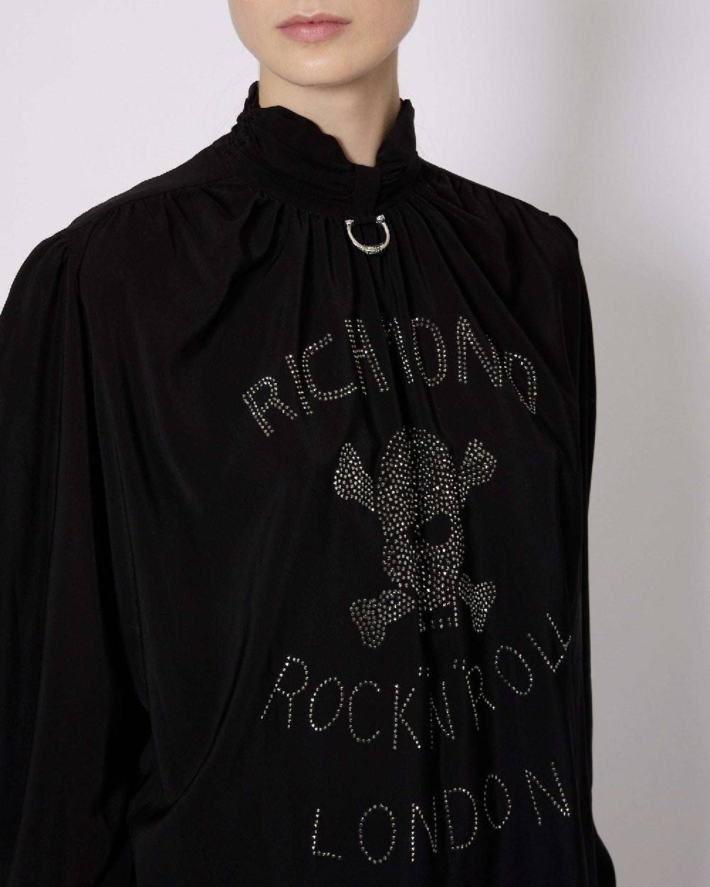 John Richmond Blusa con grafica sul davanti In Vendita