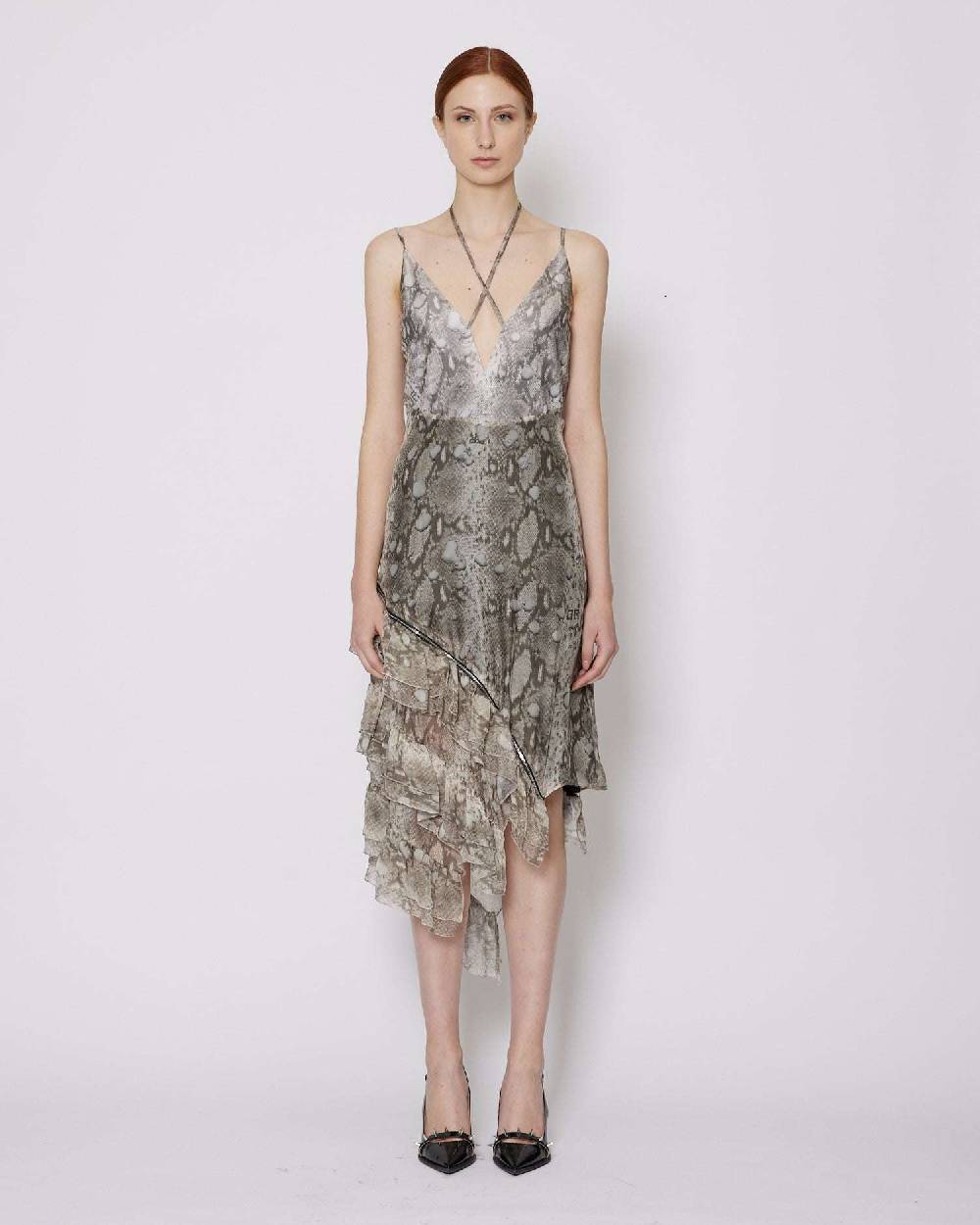 John Richmond Abito midi con scollo a V Saldi