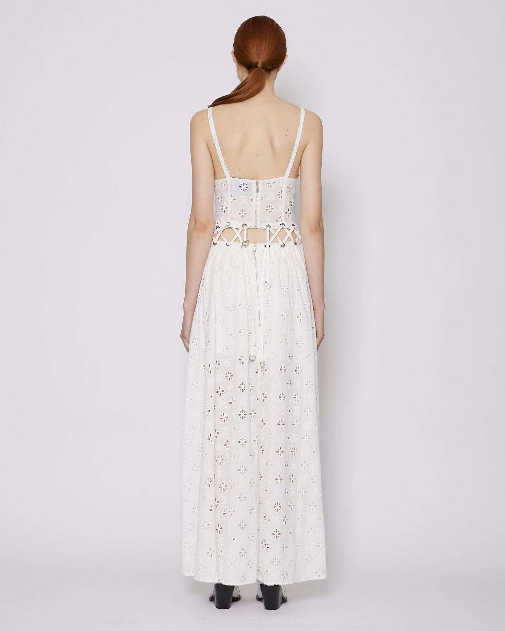 John Richmond Abito lungo cut out con trama floreale Vendita Calda