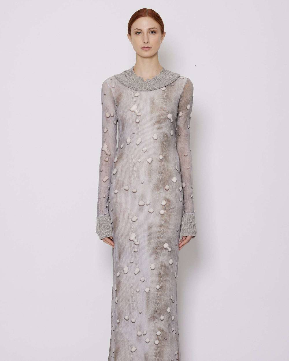 John Richmond Abito lungo con polsini a coste Moda