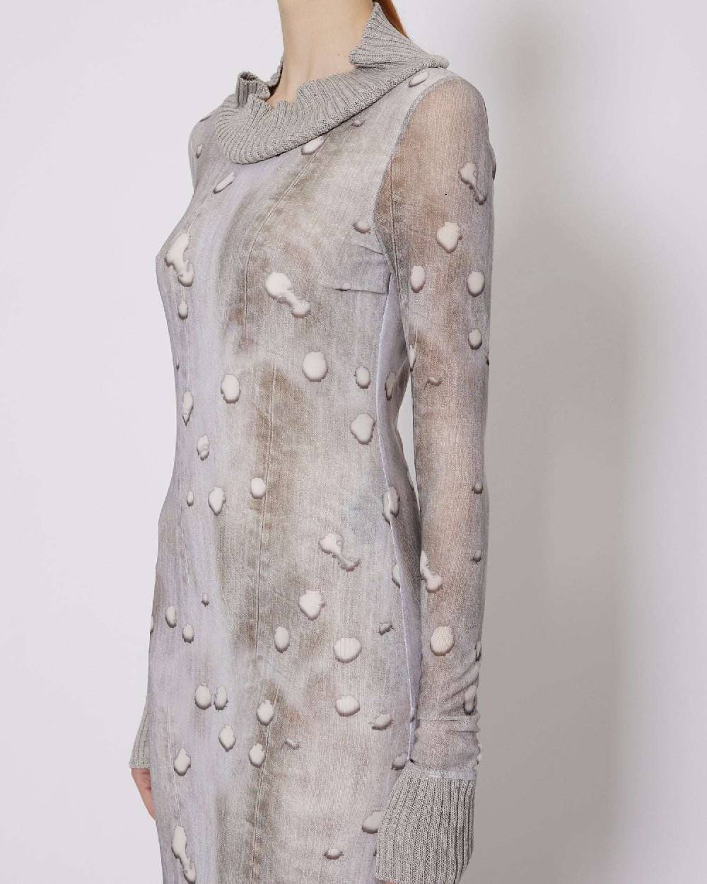 John Richmond Abito lungo con polsini a coste Moda