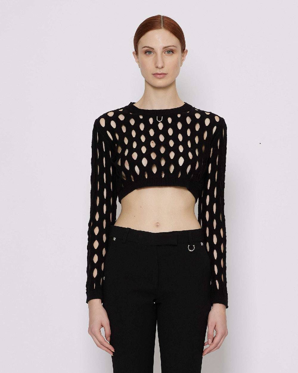 John Richmond Maglia crop forata Negozio online di fabbrica