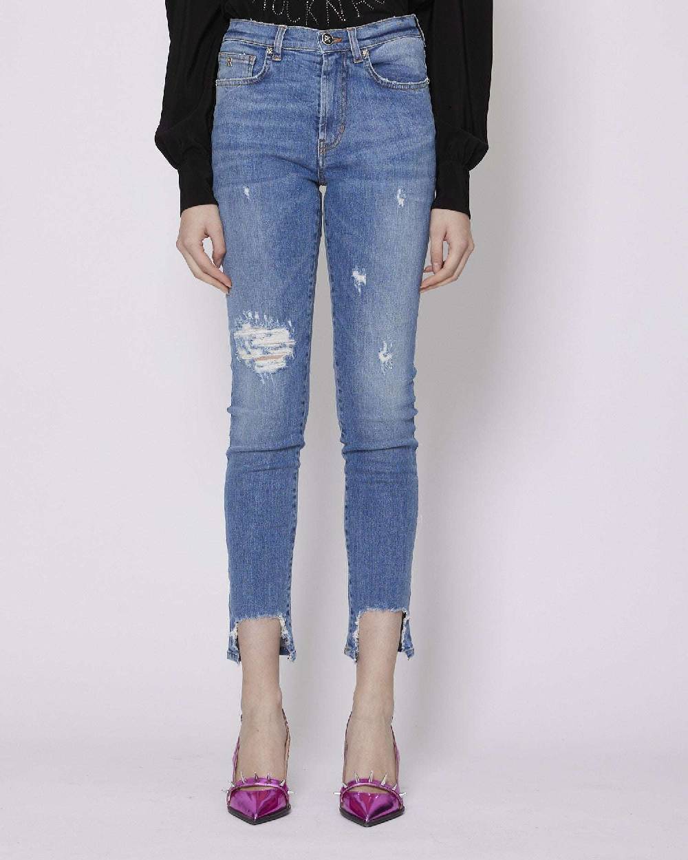 John Richmond Jeans crop con lacerazioni Fornitura limitata