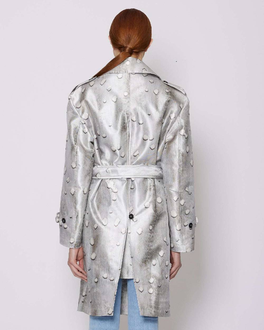 John Richmond Trench doppiopetto con motivo tono su tono Offerta San Valentino