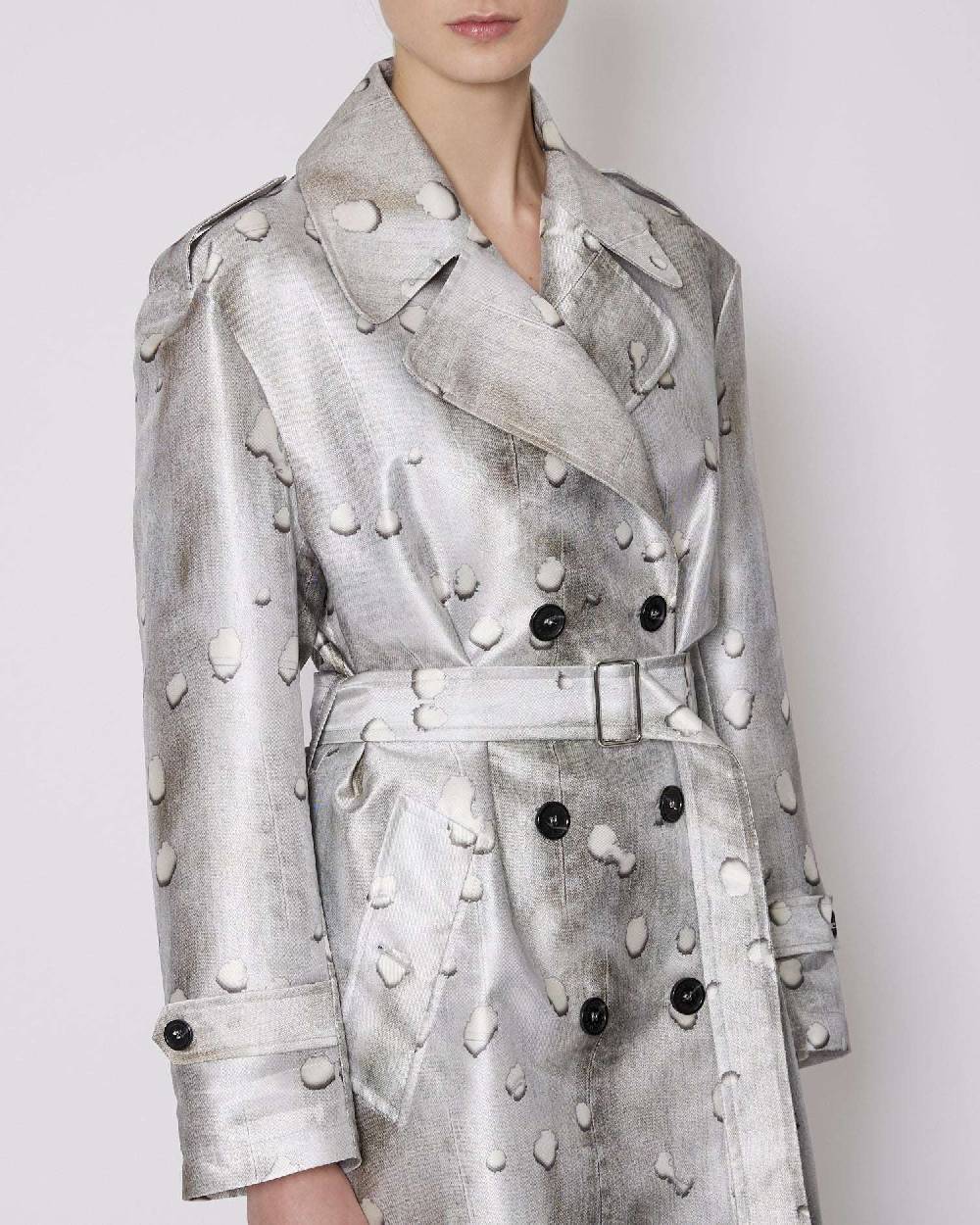 John Richmond Trench doppiopetto con motivo tono su tono Offerta San Valentino