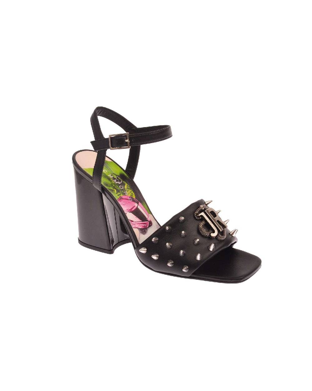 John Richmond Sandalo con fascia borchiata e logo Bestseller