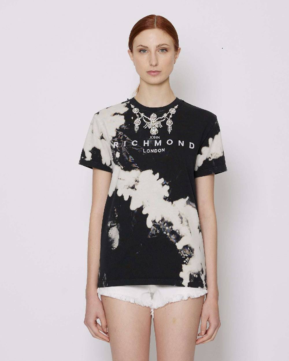 John Richmond T-shirt con logo sul davanti e pattern Only for today