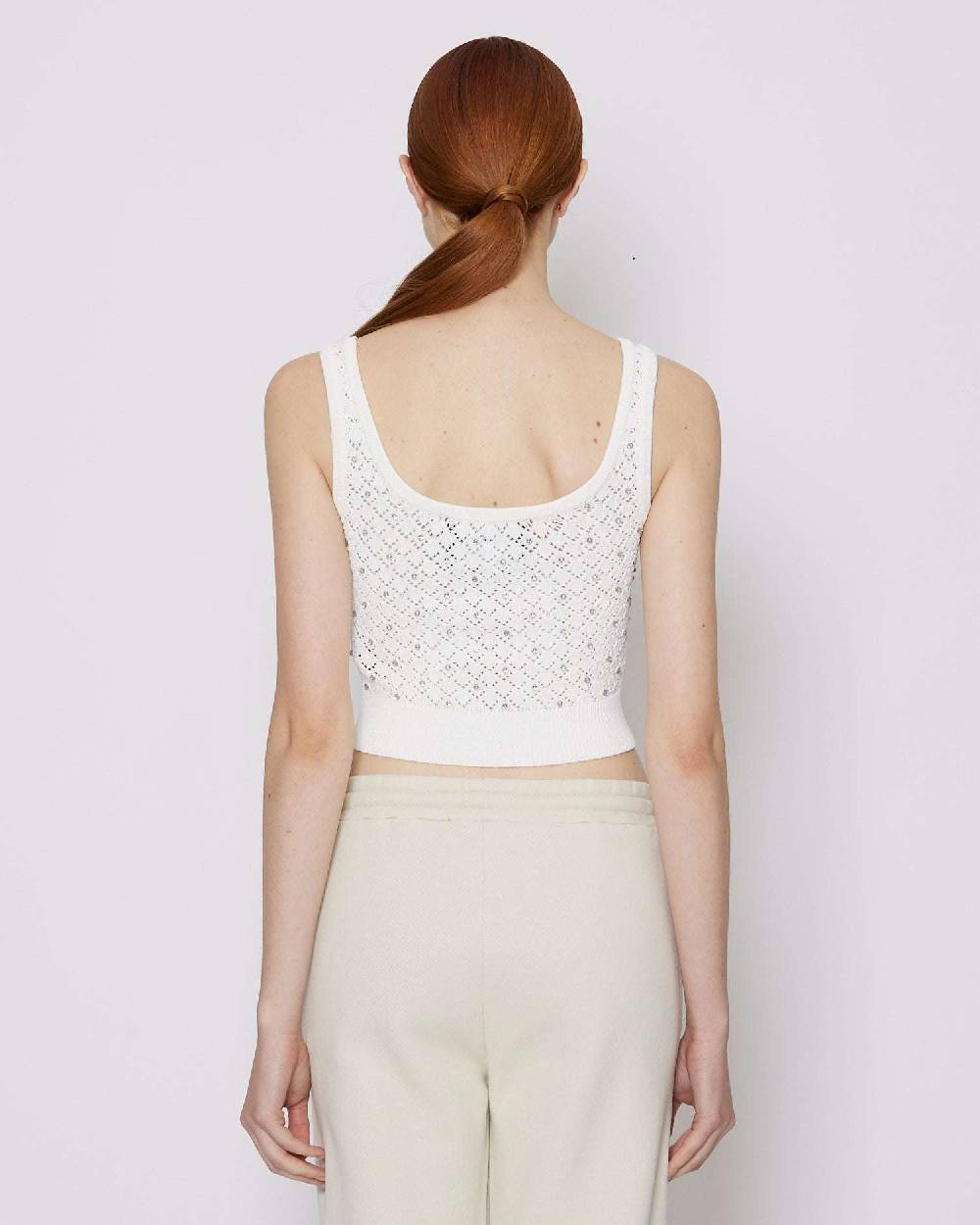 John Richmond Canotta corta con ricamo tone sur tone Fino al 55% di sconto