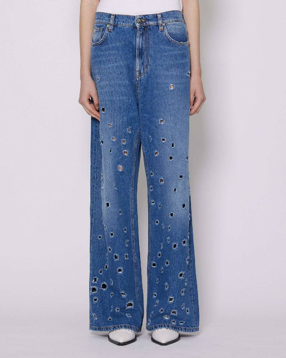 John Richmond Jeans a vita media con strappi Enormi sconti