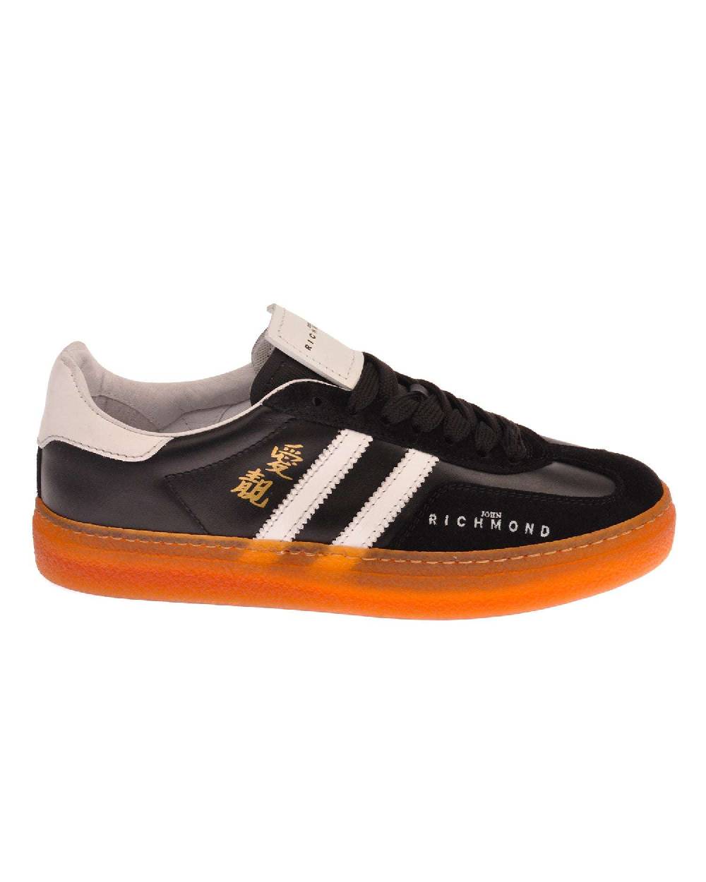 John Richmond Sneakers in pelle con logo e bande laterali Italy